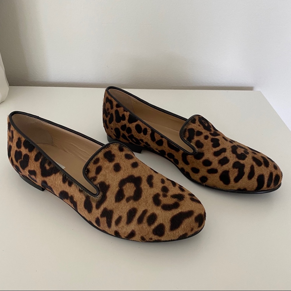 LK Bennett Leopard Print Slip-On Loafers in Tan and Black